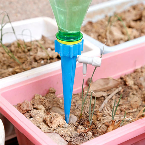 6 Pack Self Watering Spikes for Plant, Outdoor Automatic Plants Waterer, Insert Devices with Adjustable Vavle Switch for Garden Water Planter Syst...