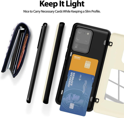 GOOSPERY Galaxy S20 Ultra Wallet Case with Card Holder, Protective Dual Layer Bumper Phone Case (White)...