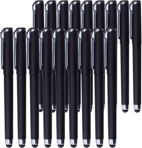 Black Gel Ink Rollerball Pens 1.0mm Gel Pens 2-in-1 stylus Pens 1.0mm Medium Point Pen for Office, Black gel ink(18 Pack-Black)...
