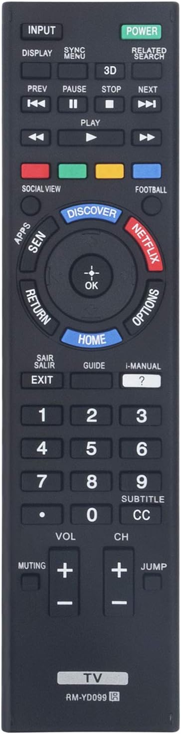 RM-YD099 Replacement Remote Control fit for Sony TV KDL-55W950B KDL-65W950B KDL-42W805B KDL-55W805B KDL-60W855B KDL-65W955B KDL-55W955B KDL-50W805...