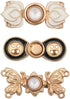 3 Sets Waist Tightener Clip, Metal Adjustable Waist Buckle for Women Pearl Floral Sewing Jean Buttons Pins Stylish Waist Adjuster Clips for Dresse...