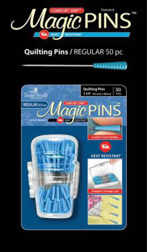 Taylor Seville Originals Comfort Grip Quilting Regular Magic Pins-Sewing and Quilting Supplies and Notions-Sewing Notions-50 Count...