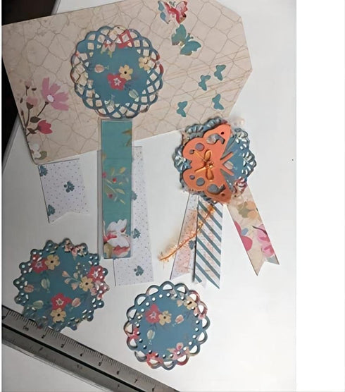 Metal Die Cuts Set Include 4 Different Patterns Round Lace Flower Border Cutting Dies Cut Stencils for Scrapbooking Photo Album Decorative Embossi...