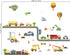 decalmile Construction Transportation Wall Decals Car Truck Plane Boys Wall Stickers Kids Bedroom Baby Nursery Playroom Wall Decor...
