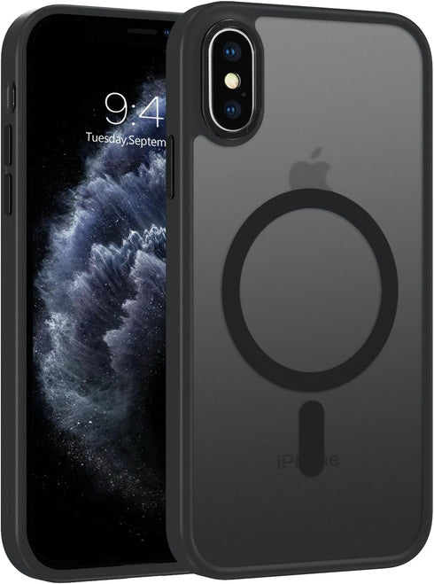 Telaso iPhone X Case, iPhone Xs Phone Case Compatible with Magsafe Wireless Charging Translucent Matte Back Slim Shockproof Anti-Scratch Anti-Yell...