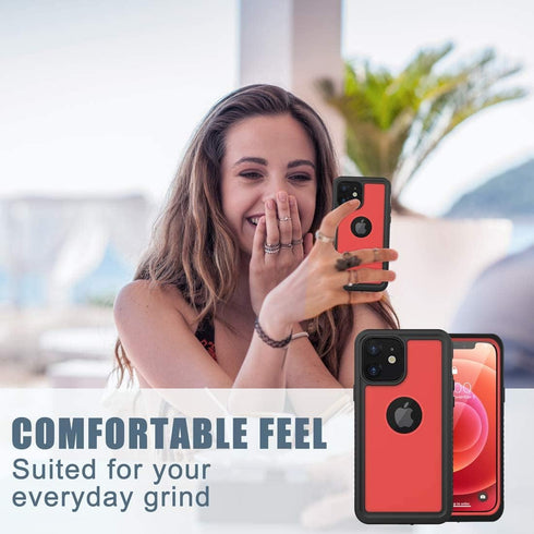 for iPhone 12 Waterproof Case,Waterproof Shockproof Dustproof IP68 Full-Body Hard Case Built-in Screen Protector Underwater Outdoor Waterproof Cov...