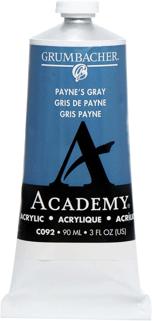 Grumbacher 90-ml Metal Tube Academy Acrylic Paint, Gloss, Payne's Gray...