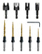 9Pcs Wood Countersink Drill Bit Set, Titanium Tapered Drill Bits and Wood Plug Cutter, Countersink Chamfer Drilling Tool for Woodworking and Carpe...