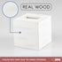 Ilyapa Wood Tissue Box Cover Square - Rustic Farmhouse White Wooden Tissue Holder...