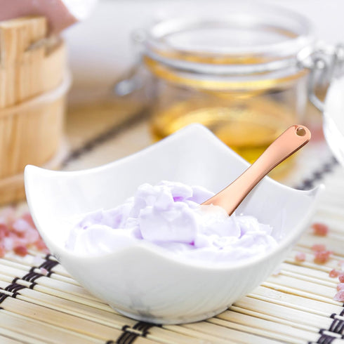 3 Pcs Metal Cosmetic Spoon, Mini Skincare Spatula Reusable Stick Applicator Beauty Scoop Facial Cream Mask Spoon for Cream Lotions Moisturizers Mi...