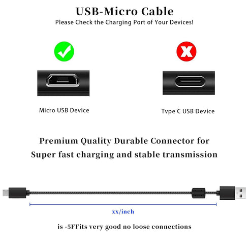 Mouse Micro USB Charging Cord Cable Line Replacement for Logitech G502 Lightspeed Wireless Gaming Mouse/Logitech G915 G913 RGB TKL Wireless Keyboa...