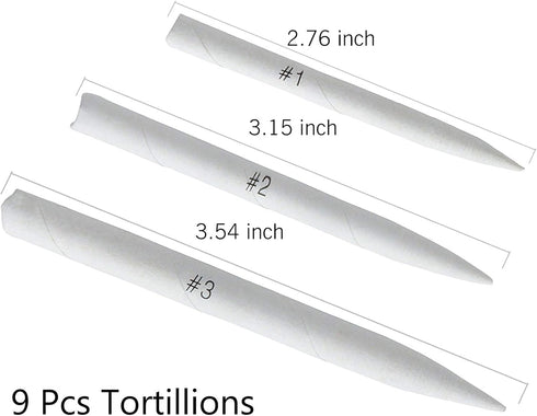 21 Pcs Blending Stumps and Tortillions Set with Sketch Sandpaper Pencil Sharpener Pointer and Pencil Extension Tool Drawing Art Kneaded Eraser for...