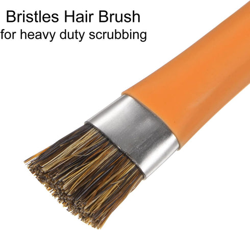 Double-Head Phone Motherboard IC Cleaning Brush 12x15mm Bristles Hair Anti-Static ESD Brush Cleaner for Computer Phone, Orange + Silver Tone...