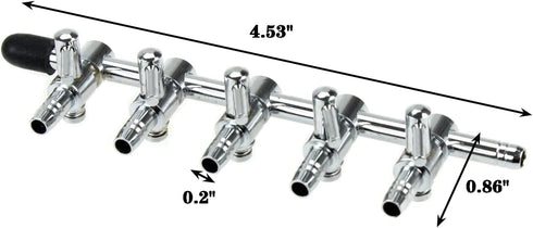 AQUANEAT Aquarium Air pump Splitter,Fish Tank Air Valve, Metal Stainless Steel Air Flow Control for Air Pump Accessories(Large 5 Way)...