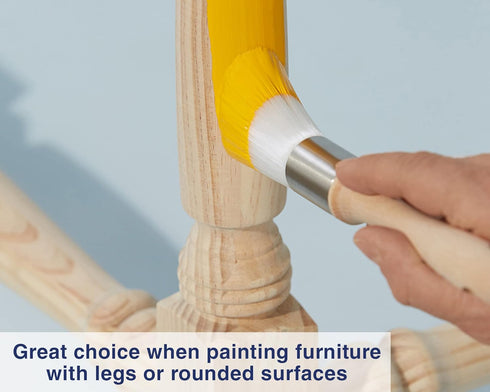 Zibra Round Paint Brush for Curved Surfaces and Ornate Details, 1 in, White, Pro Grade...