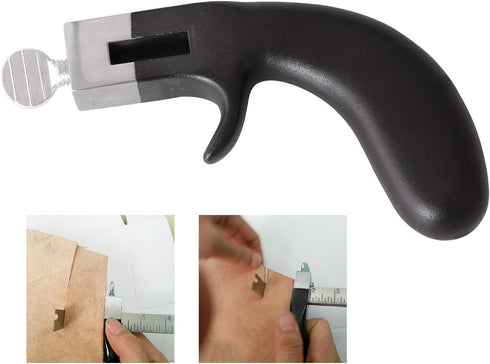 Aluminum Alloy Strip and Strap Leather Belt Cutter Leather Hand Cutting Tool with 3 Blades...