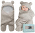 BlueMello Swaddle Blanket | Ultra-Soft Plush Essential for Infants 0-6 Months | Receiving Swaddling Wrap Grey | Ideal Newborn Registry and Toddler...