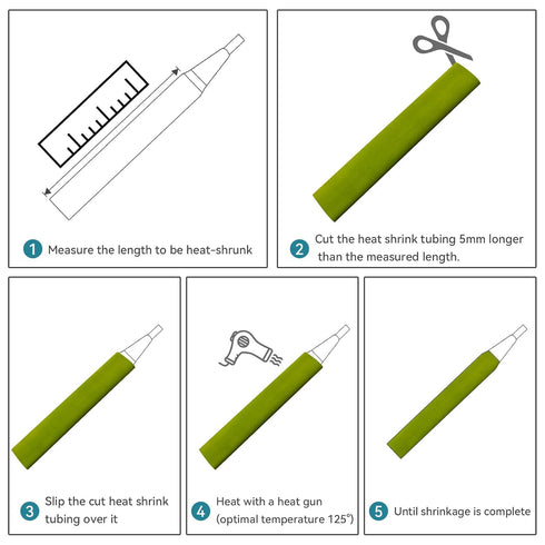 Accering Frosted Pattern Fishing Rod Grip Wrap, Heat Shrink Grip Tubing, Fishing Rod Handle Shrink Wrap (?40mm, L3.28 ft, Fruit Green)...