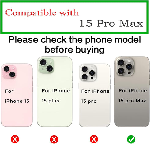 3pcs/Set Rear Camera Lens Replacement for iPhone 15 Pro Max Back Camera Lens Glass Replacement with Pre-Installed Adhesive + Repair Tool Kit, Anti...
