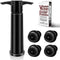 Wine Saver Pump with 4 Vacuum Wine Stoppers, Wine Bottle Stoppers with Food Grade Silicone Leak proof Keep Fresh Suitable for All Standard Wine Bo...