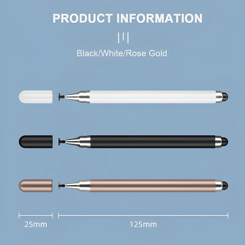 2-in-1 Stylus Pen for Touch Screen, 3pcs High Precision Universal Stylus Pen for iPad Compatible with Apple, iPhone, iPad, Android, Microsoft Tabl...
