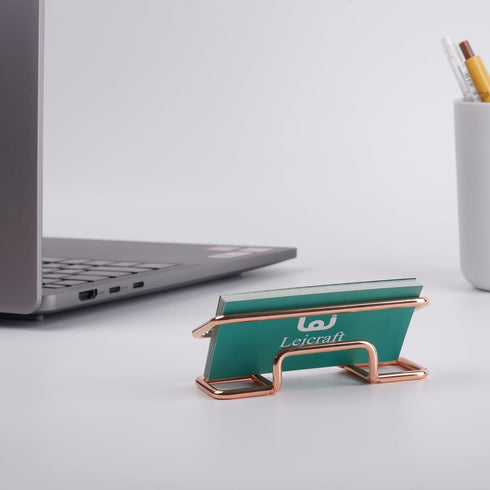 Business Card Holder for Desk, Cute Metal Card Organizers and Office Desk Accessories for Men and Women (Rose gold)...