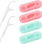 Dental Floss 4 PCS Travel Dental Floss Case Portable Case Refillable Dental Floss Picks Organizer 40 Picks Professional Toothpicks Sticks for Fami...