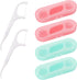 Dental Floss 4 PCS Travel Dental Floss Case Portable Case Refillable Dental Floss Picks Organizer 40 Picks Professional Toothpicks Sticks for Fami...