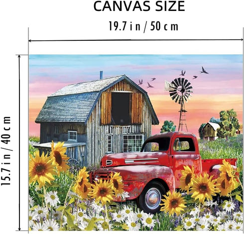 BOMUVI Paint by Number for Adults Beginner Paint by Numbers for Adults Farm Paint by Number Kits Acrylic Painting Paint by Number Kits on Canvas P...