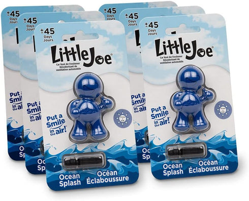 Little Joe 96403-6PK Ocean Splash Scent Car Air Freshener Clips to A/C Air Vent Uses Alcohol-Free Fragrance Oil is Non-Hazardous and Non-Toxic Pla...