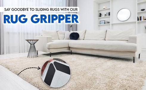 Rug Pad Gripper - Strong Rubber Gripper for Rugs, Double Sided Sticker Under Carpet Prevent Sliding and Lifting from Hardwood and Tile Floors, Reu...