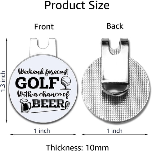 Weekend Forecast Golf with A Chance Golf Ball Marker with Magnetic Hat Clip, Funny Golf Accessories and Golf Gifts for Men Women Dad Mom Grandpa, ...