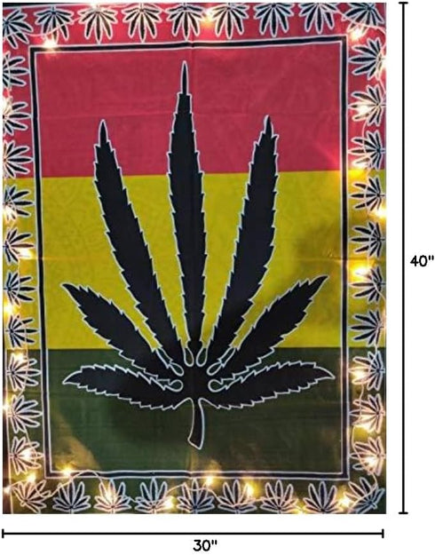 ICC Weed Tapestry Marijuana Wall Hanging leaf Poster Cannabis Hippie Decor Pot Flag Collage Dorm Trippy Bohemian Art psychedelic Small Hippie Rast...
