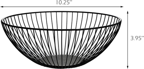 Wire Fruit Basket Fruit Bowl Kitchen Fruit Basket Stand Fruit Bowls for the Counters Metal Fruit Bowl(Low Black)...