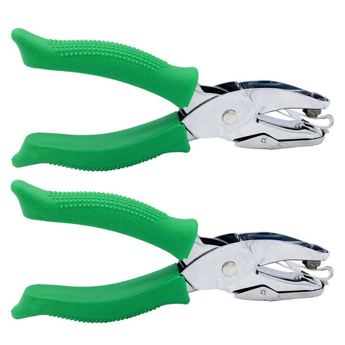 MIAO JIN 2Pcs 1/4" Triangle and 1/6" Square Handheld Metal Hole Punch for DIY Craft Paper Scrapbook Puncher Small Shaped Hand Tool with Grip (Tria...