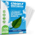 Laundry Detergent Sheets (100 Loads, 50 Sheet) Fresh Linen Scent, Eco Earth Friendly Clean Breeze, Non Toxic People Safe, Washing Travel Supplies,...