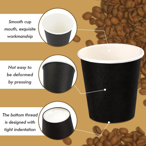 100 Pack 3 oz Paper Cups,Bathroom cups, Espresso Cups, Small Paper Cups for Mouthwash, Snacks, Suitable for Family, Party, Picnic(Black)...