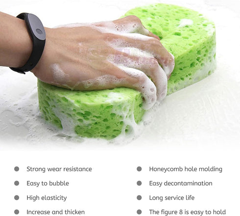Individually Wrapped Sponges,12 Pack Car Cleaning Large Sponges, All Purpose Sponges for Cleaning, Easy Grip Thick Foam Scrubber, Giant Bone Spong...