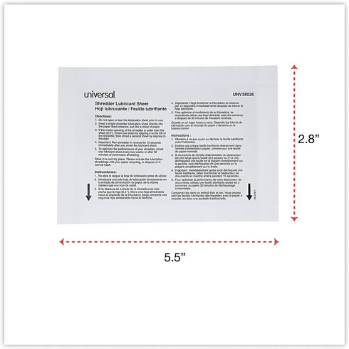 Universal RS-SLS-02 5.5 in. x 2.8 in. Shredder Lubricant Sheets (24/Pack)...