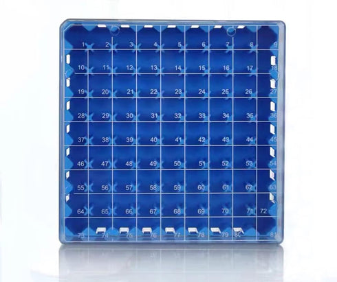 Cryogenic Storage Box - Polycarbonate Freezer Boxes,Blue/81 Place, for Storing 1.5-2.0 mL Cryotubes (Pack of 1)...