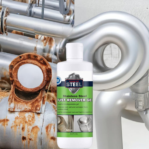 Heavy-Duty Industrial Use Rust Stain Remover for Metal Surfaces Including Stainless Steel. Metal Cleaner Gel Needs No Scrubbing, Simply Apply and ...