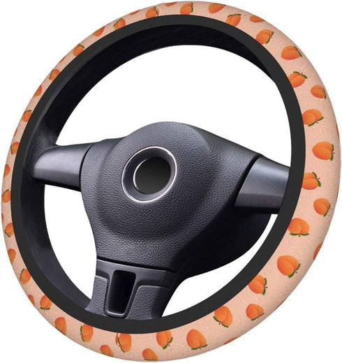 Delerain Peaches Steering Wheel Covers, Anti Slip Elasticity Car Accessories Steering Wheel Protector Universal 15 Inch for Women Man...