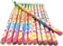 Fun Soccer Ball Print Colorful Pencils with Eraser Top (7.5" Standard size) Euro Football Design. #2 Lead. Unsharpened. Made of Wood. (24)...