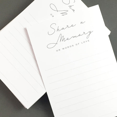 Share a Memory Cards - Minimalist Well Wishes Card - 4 x 6 - Set of 50 - for Celebration of Life, Weddings, Anniversaries, Memorials, Funerals, Bi...