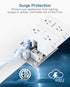 Extension Cord 6 Ft, Surge Protector Power Strip - 8 Widely Outlets 4 USB Ports 10 Ft Long Cord, Flat Plug, Wall Mount, 3-Side Outlet Extender Ove...