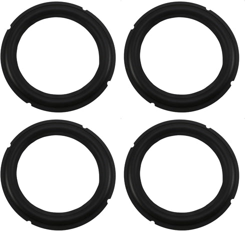 Fielect 4Pcs 8 Inch Black Notch Speaker Rubber Edge Surround Rings Replacement Parts for Speaker Repair or DIY...