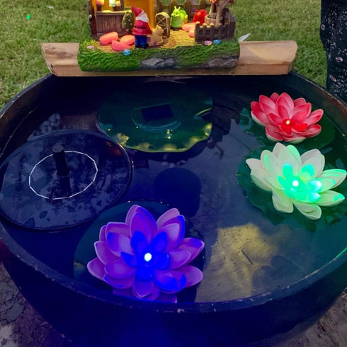 Floating Solar Lily Pads Lights for Pond Decor, 16"...