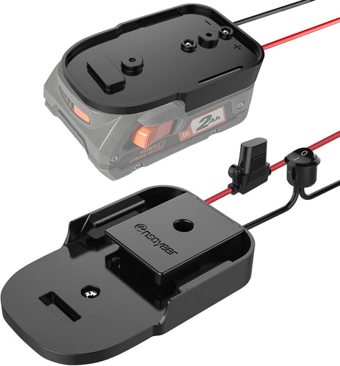 Power Wheel Adapter with Fuse & Switch, Secure Battery Adapter for Ridgid AEG 18V Hyper Lithium Battery, with 12 Gauge Wire,Good Power Convertor f...