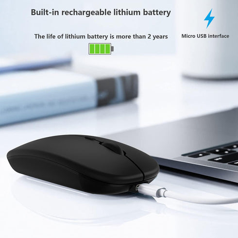 Wireless Bluetooth Mouse for Apple iPad iPhone MacBook Android Samsung Tablet Phone Dual-Mode Rechargeable 2.4G Portable Computer Mice for Windows...