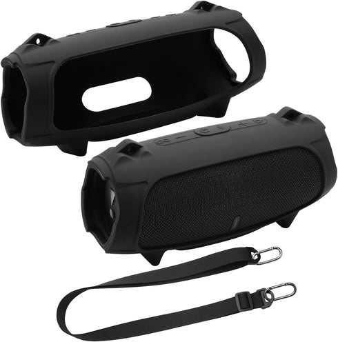 TXEsign Silicone Case Cover for JBL Charge 5 Portable Bluetooth Speaker, Travel Carrying Protective Case w Shoulder Strap Holder Full Protection C...